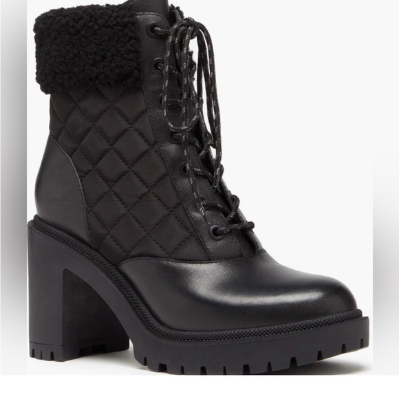PAIGE Shoes - NWOB PAIGE Black Bryce Quilted Bootie & Genuine Shearling Trim, 7.5., Pristine